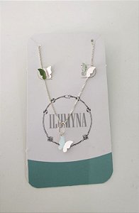 CONJUNTO BORBOLETA LISO PEQUENO PRATA 925