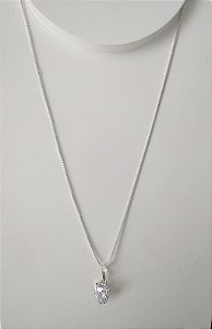 COLAR CORAÇÃO ZIRCÔNIA 8 MM PRATA 925