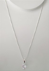 COLAR CÍRCULO ZIRCÔNIA 8 MM PRATA 925