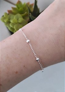 PULSEIRA DE PRATA 925 BOLINHAS DETALHES