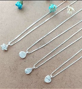 COLAR PONTO DE LUZ 6 MM 4 OPÇÕES PRATA 925