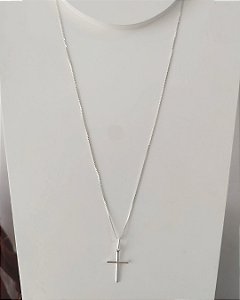 CORRENTE DE PRATA 925 CRUZ PALITO 60 CM