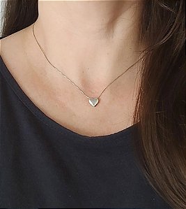 COLAR DE PRATA 925 CORAÇÃO LISO