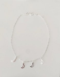 TORNOZELEIRA DE PRATA 925 LUA VAZADA