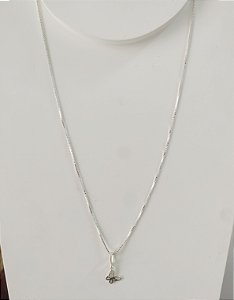 COLAR PRATA 925 BORBOLETA PEQUENA CRAVEJADA