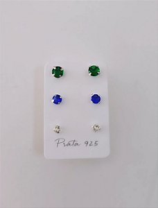 TRIO PRATA 925 ZIRCÔNIA BRASIL