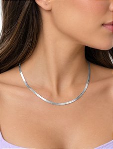 CORRENTE PRATA 925 LAMINADA 45 CM 2 MM