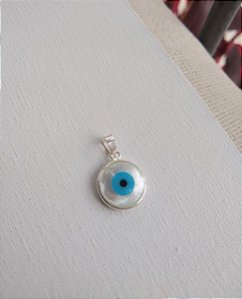 PINGENTE OLHO GREGO MADREPÉROLA PRATA 925