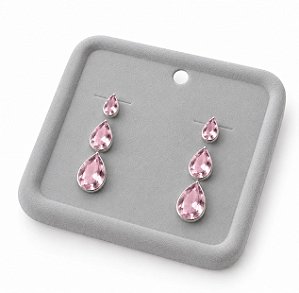 TRIO PRATA 925 GOTA ROSA