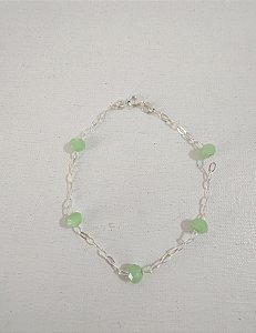 PULSEIRA PRATA 925 PEDRA VERDE
