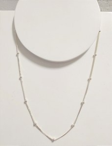 GARGANTILHA CHOKER BOLINHAS PRATA 925 40 CM