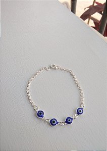PULSEIRA OLHO GREGO ELO PORTUGUÊS PRATA 925