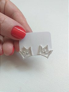BRINCO COROA STRASS PRATA 925