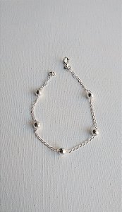 PULSEIRA BOLINHA 5 MM PRATA 925