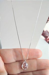 COLAR PONTO DE LUZ GOTA GRANDE PRATA 925