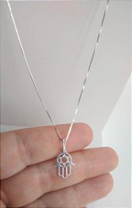 COLAR MÃO DE FÁTIMA PRATA 925