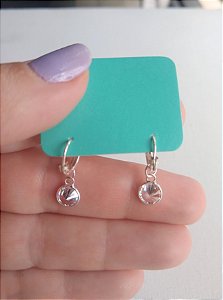 ARGOLINHA DE CLICK COM PINGENTE COM ZIRCÔNIA REDONDA