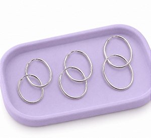 TRIO ARGOLAS OVAL LISA PRATA 925