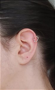 PIERCING CORAÇÃO PRESSÃO PRATA 925