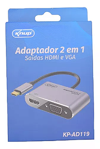 ADAPAPTADOR CONVERSOR USB HDMI E VGA KNUP