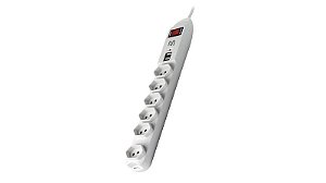 FILTRO LINHA 6 TOMADAS E 2 ENTRADAS USB MULTI