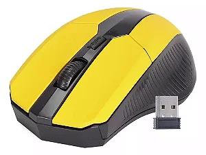 MOUSE OPTICO SEM FIO KNUP AMARELO