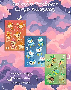 Cartelas de Adesivos Pokemon Iniciais de Sinnoh