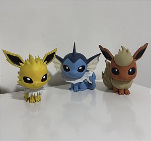 Kit 3 colecionáveis Pokemon