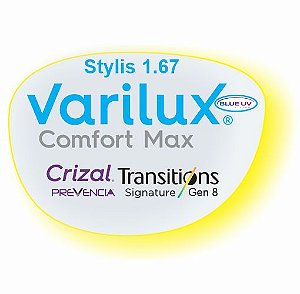 Varilux Comfort Max Stylis 1.67 Blue Uv Transitions Crizal Prevencia
