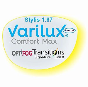 Varilux Comfort Max Stylis 1.67 Transitions Blue Uv Optifog