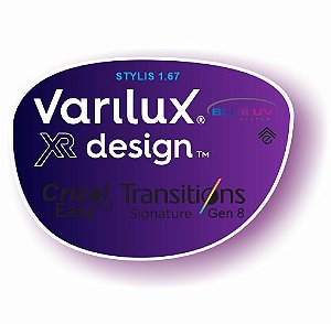Varilux XR Design Stylis 167 Transitions Blue Uv Crizal Easy Pro
