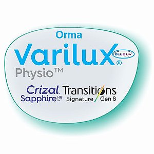 Varilux Physio Orma Blue Uv Transitions Crizal Sapphire HR (Promo Meu 1° Varilux)