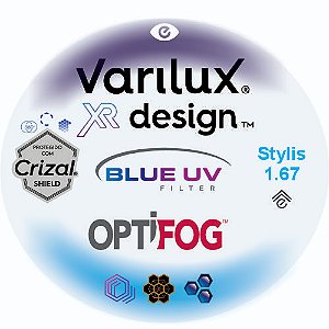 Varilux XR Design Stylis 1.67 Blue Uv Optifog