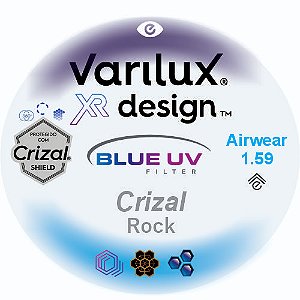 Varilux XR Design Airwear Blue Uv Crizal Rock