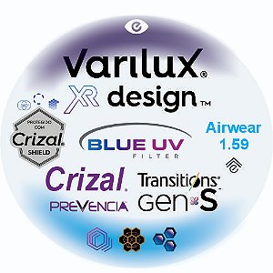 Varilux XR Design Airwear Blue Uv Crizal Prevencia Transitions