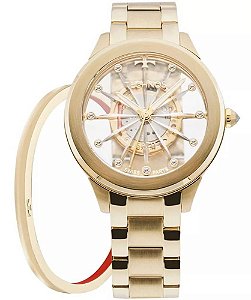 Relógio Technos Feminino Elegance Crystal F03101AA/K4W + Bracelete