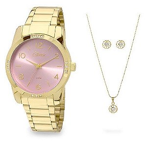 Relógio Condor Feminino CO2035KOE/K4T  + Colar e Brincos
