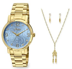 Relógio Condor Feminino CO2036CO/K4A + Colar e Brincos