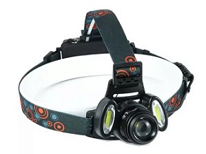 Lanterna de cabeça led recarregavel para bike e cabeça Zoom ajustável
