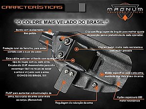 Coldre Magnum Velado Interno Iwb em KYDEX - TAURUS TS9
