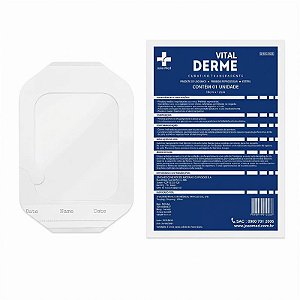 Curativo Filme Transparente com Fenestra de 10cm x 12cm, Estéril, Vital Derme - Unidade