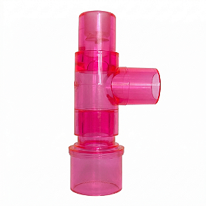 Tubo Conector T Com Válvula Unidirecional Para Kit Epap - Azul / Rosa