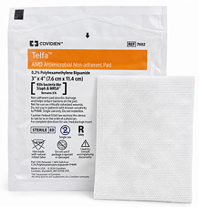 Curativo Antimicrobiano Telfa AMD em Poliéster Covidien