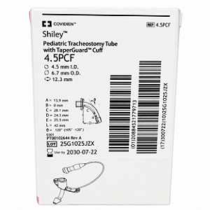 Cânula de Traqueostomia Shiley 4.5PCF Pediátrica com Cuff Covidien