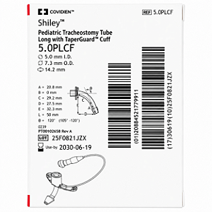 Cânula de Traqueostomia Shiley 5.0PLCF Pediátrica Longa com Cuff Covidien