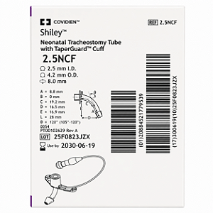 Cânula de Traqueostomia Shiley 2.5NCF Neonatal com Cuff TaperGuard Covidien