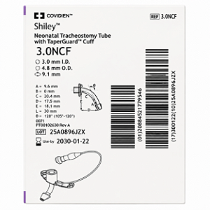 Cânula de Traqueostomia Shiley 3.0NCF Neonatal com Cuff TaperGuard Covidien
