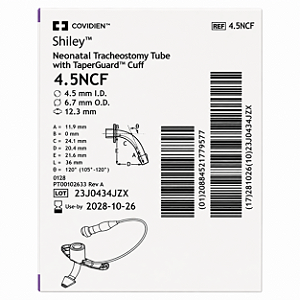 Cânula de Traqueostomia Shiley 4.5NCF Neonatal com Cuff TaperGuard Covidien