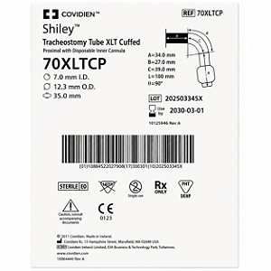 Cânula de Traqueostomia Shiley XLT Proximal 70XLTCP com Cuff e Cânula Interna Descartável Covidien
