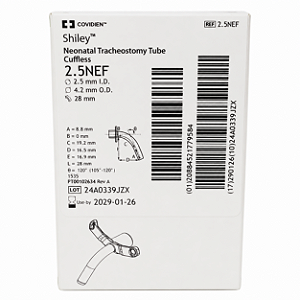 Cânula de Traqueostomia Shiley 2.5NEF Neonatal Sem Cuff Covidien